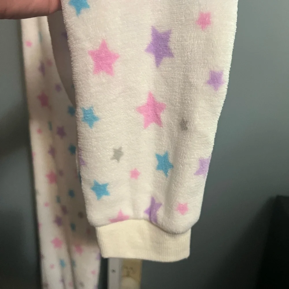Canyon Creek White Plush Star Pajama Pants Pink, Purple & Blue Preloved